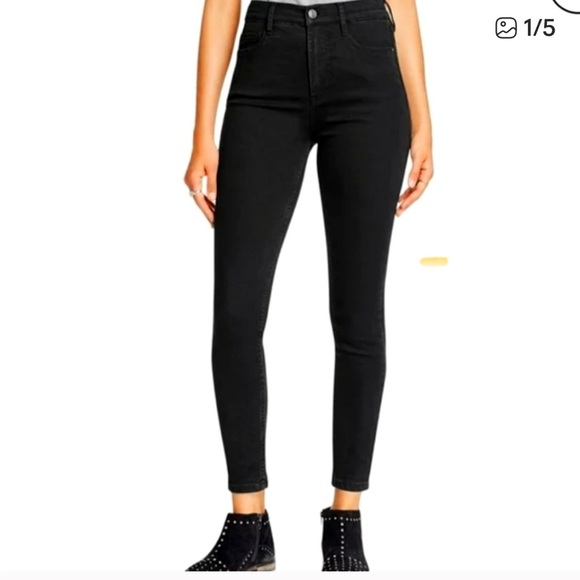 Free People Jeans high rise skinny size 30 color black cotton pants - Picture 1 of 9